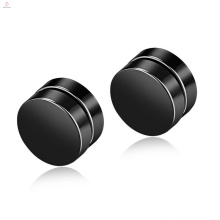 Stainless Steel Minimalism Style Fashion Screw Black Disk Men Magnet Earring